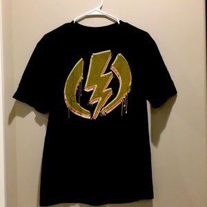 Black T-shirt with Lightning Graphic